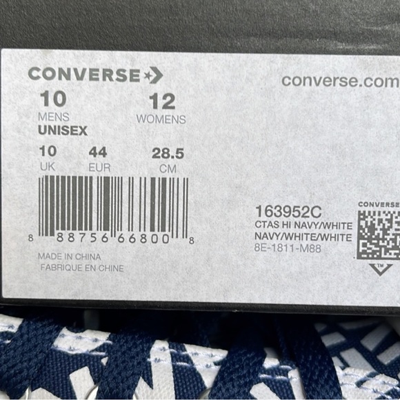 •Converse CTAS Hi Navy/White - Picture 9 of 9
